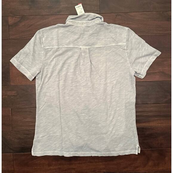 Marine Layer NWT Vintage Heavy Slub Button Down Short Sleeve Shirt Light Grey L - Picture 6 of 10